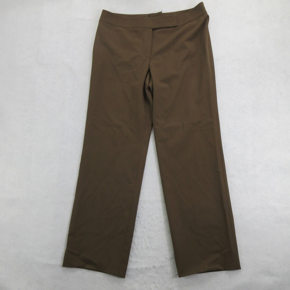 Escada Womens Pants 46 It 10 US Brown Wool Blend Straight Leg